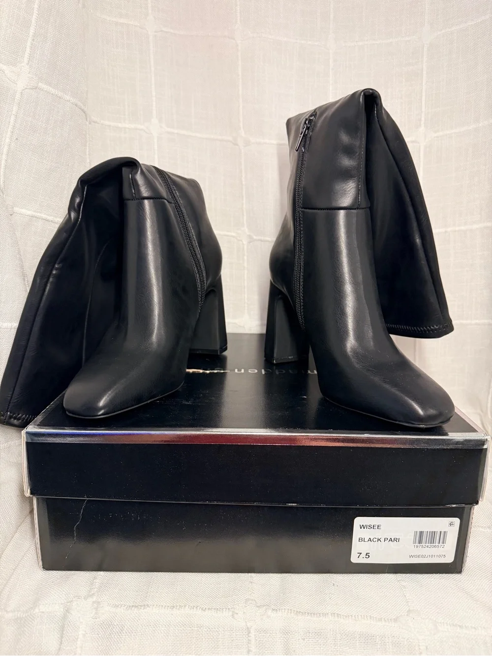 NWT Madden Girl Wisee Black Knee High Block Heel Boots 7.5M